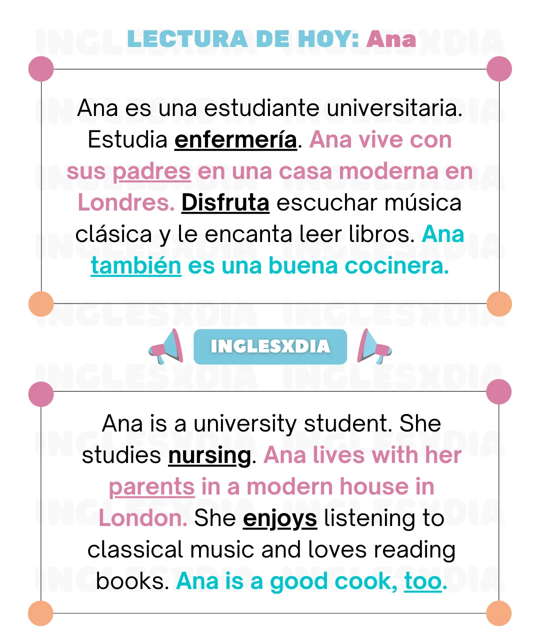 Curso De Inglés En Línea Lectura Corta · My Friend Ana 9631