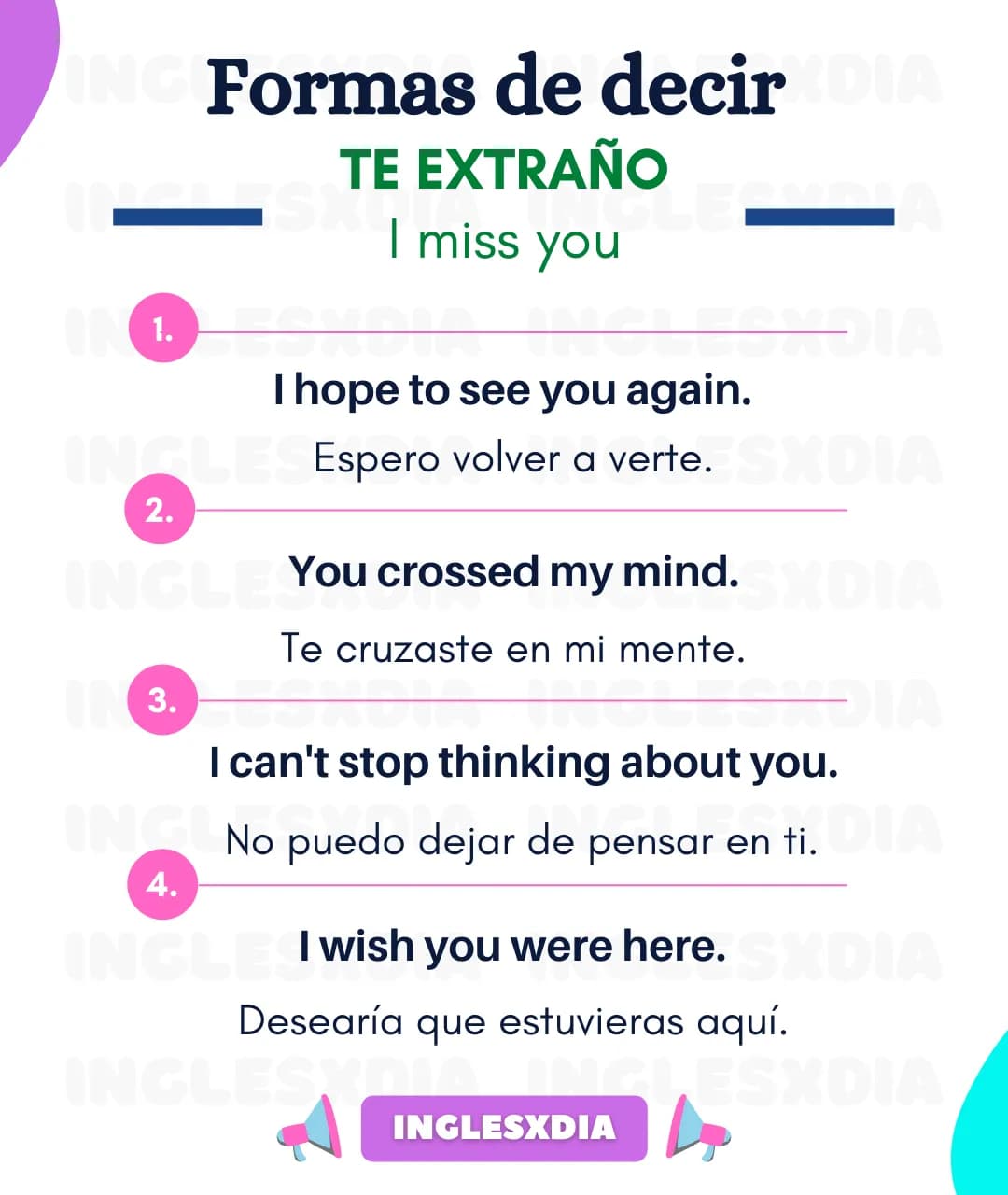 Te extraño en inglés