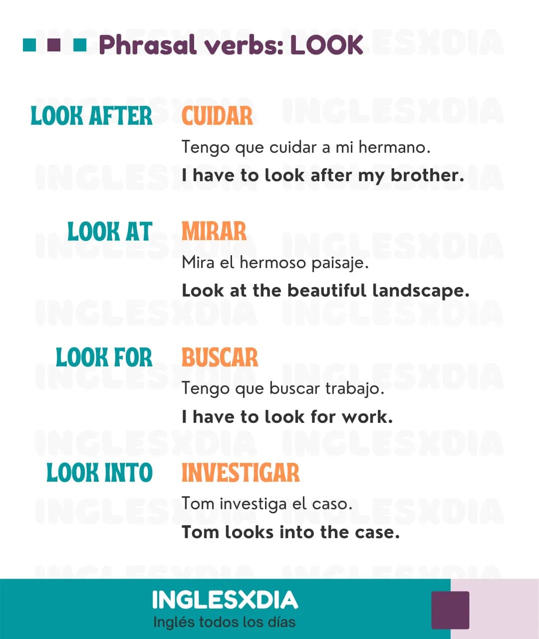 Phrasal verb Look