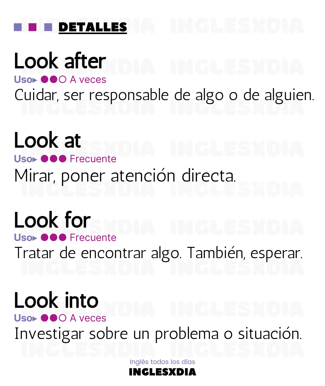 Phrasal verb Look (292)