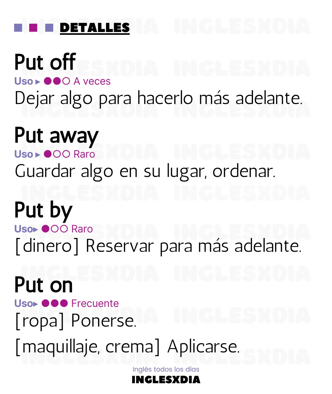 Phrasal verb Put (294)