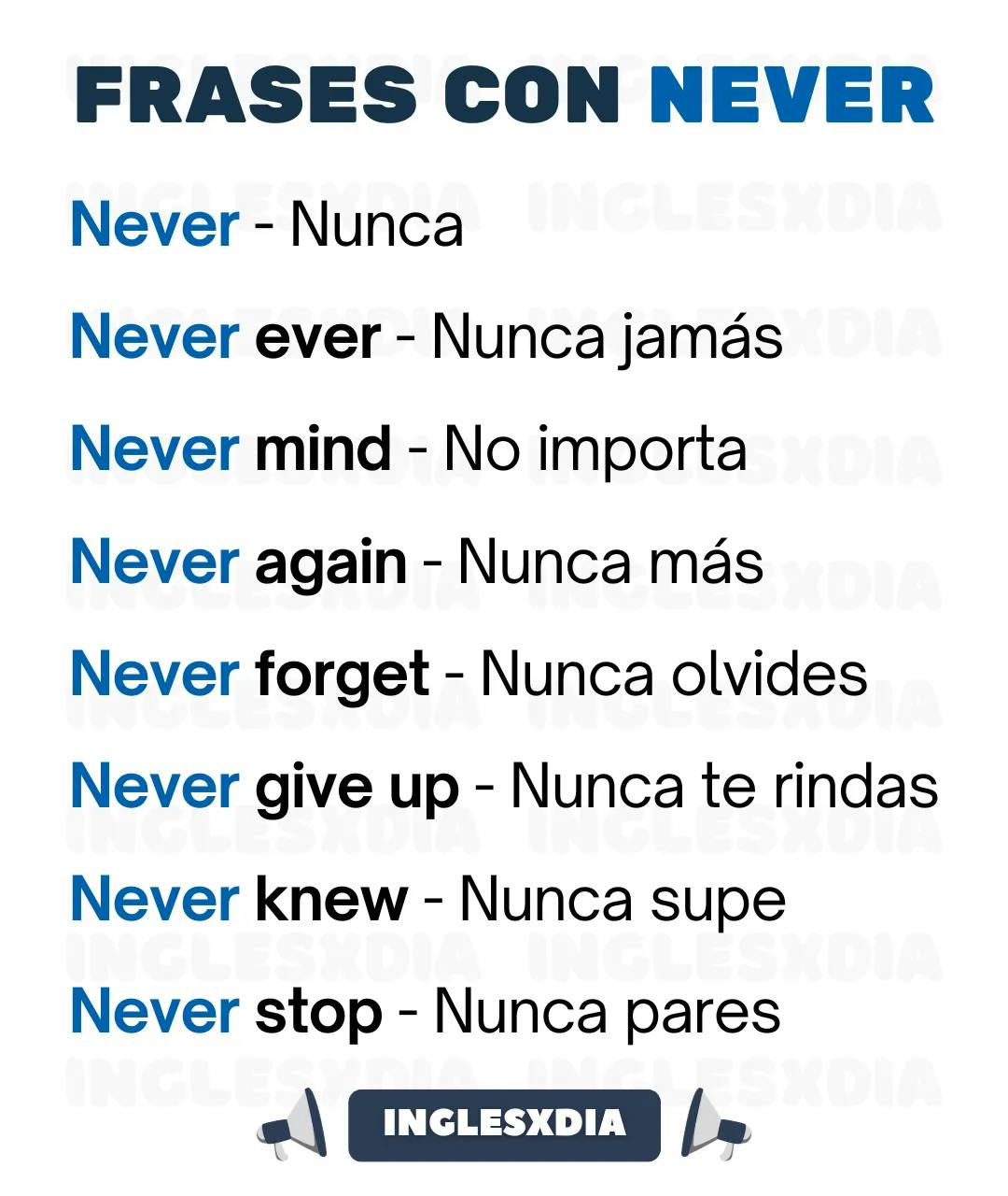 Frases con Never