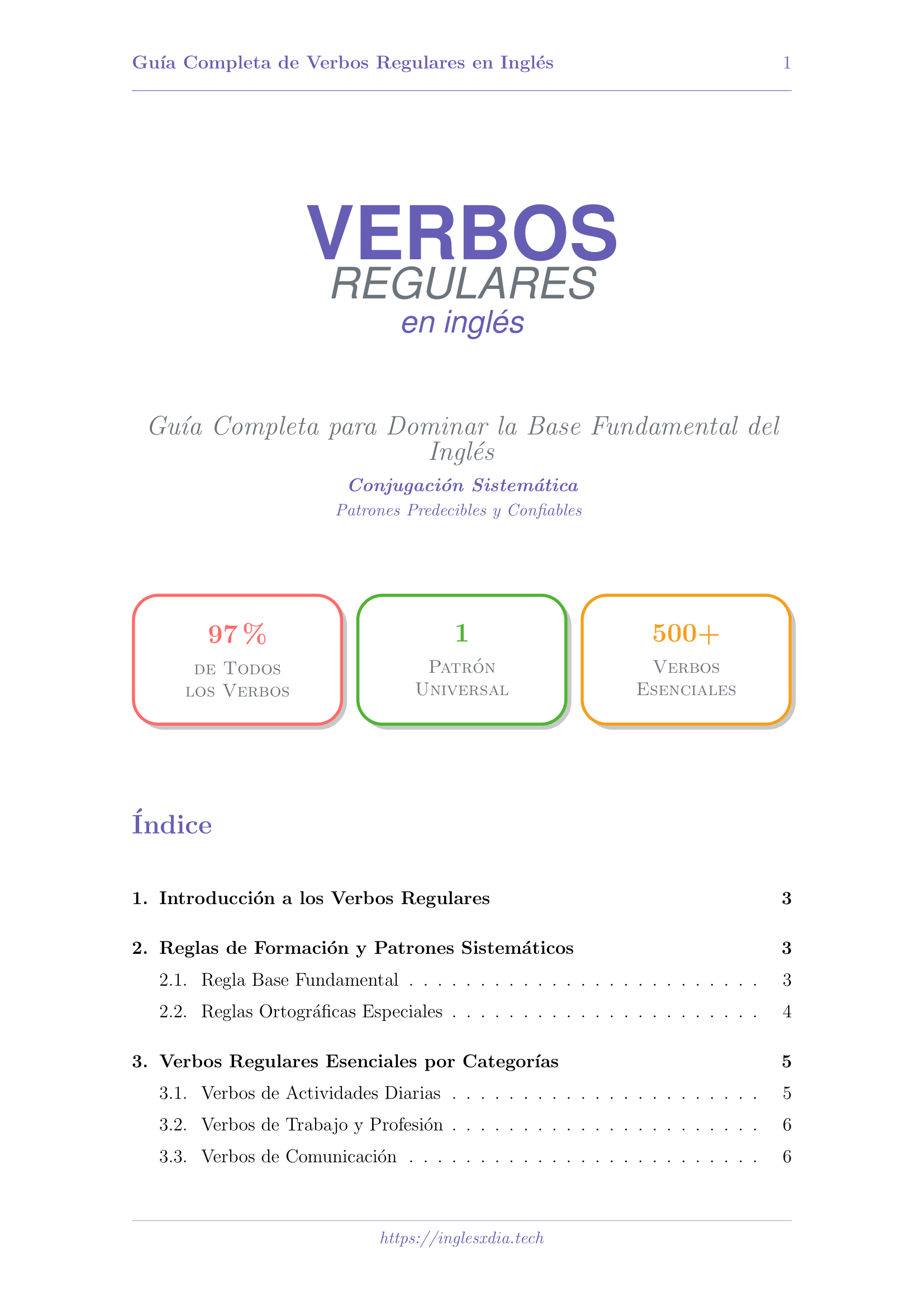 Guía de verbos regulares