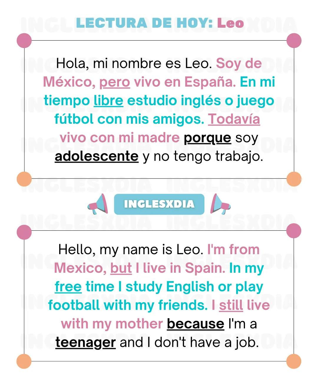 Curso de inglés en línea: Lectura corta · I'm Leo