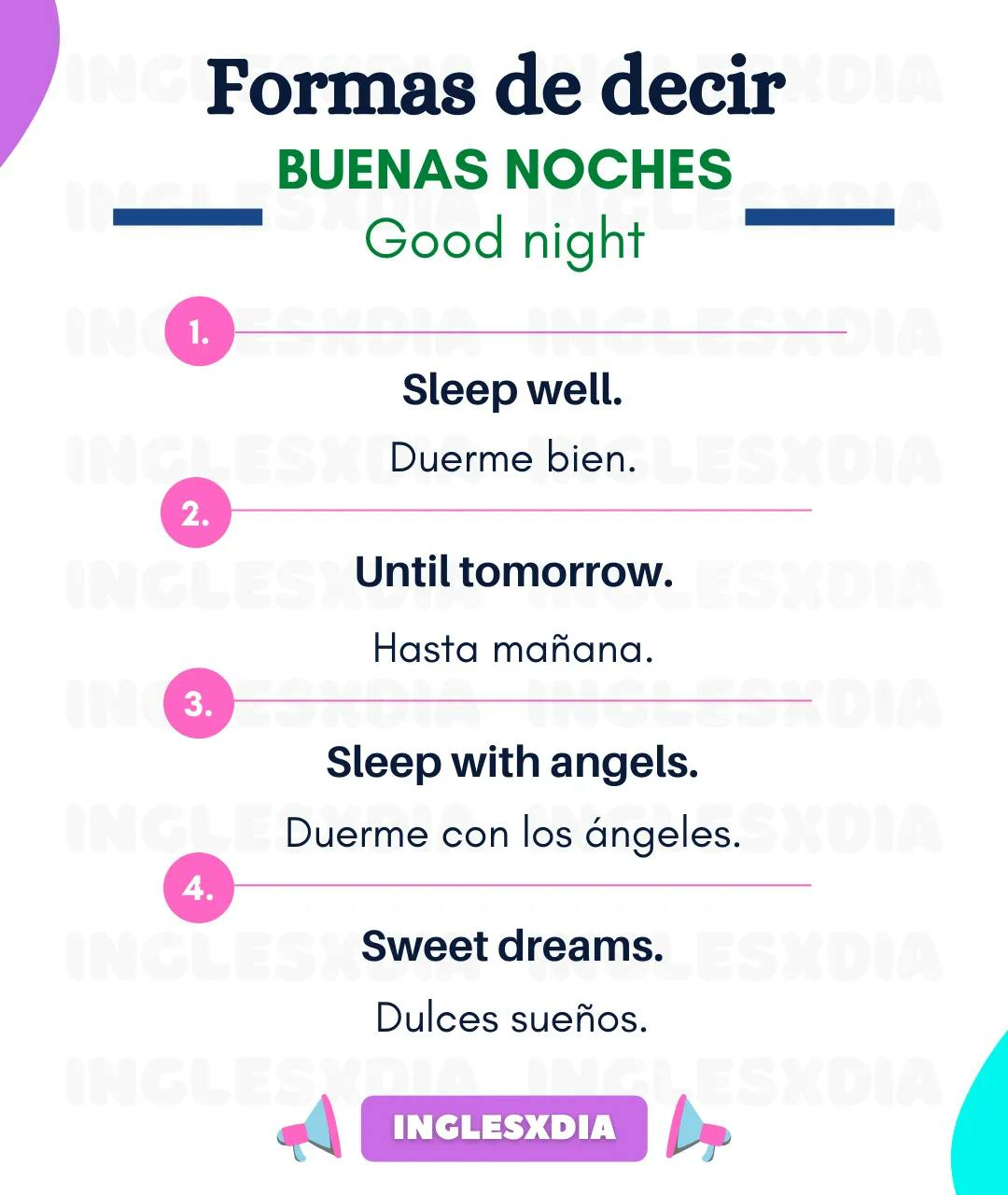 Curso de inglés en línea: formas de decir buenas noches en inglés.