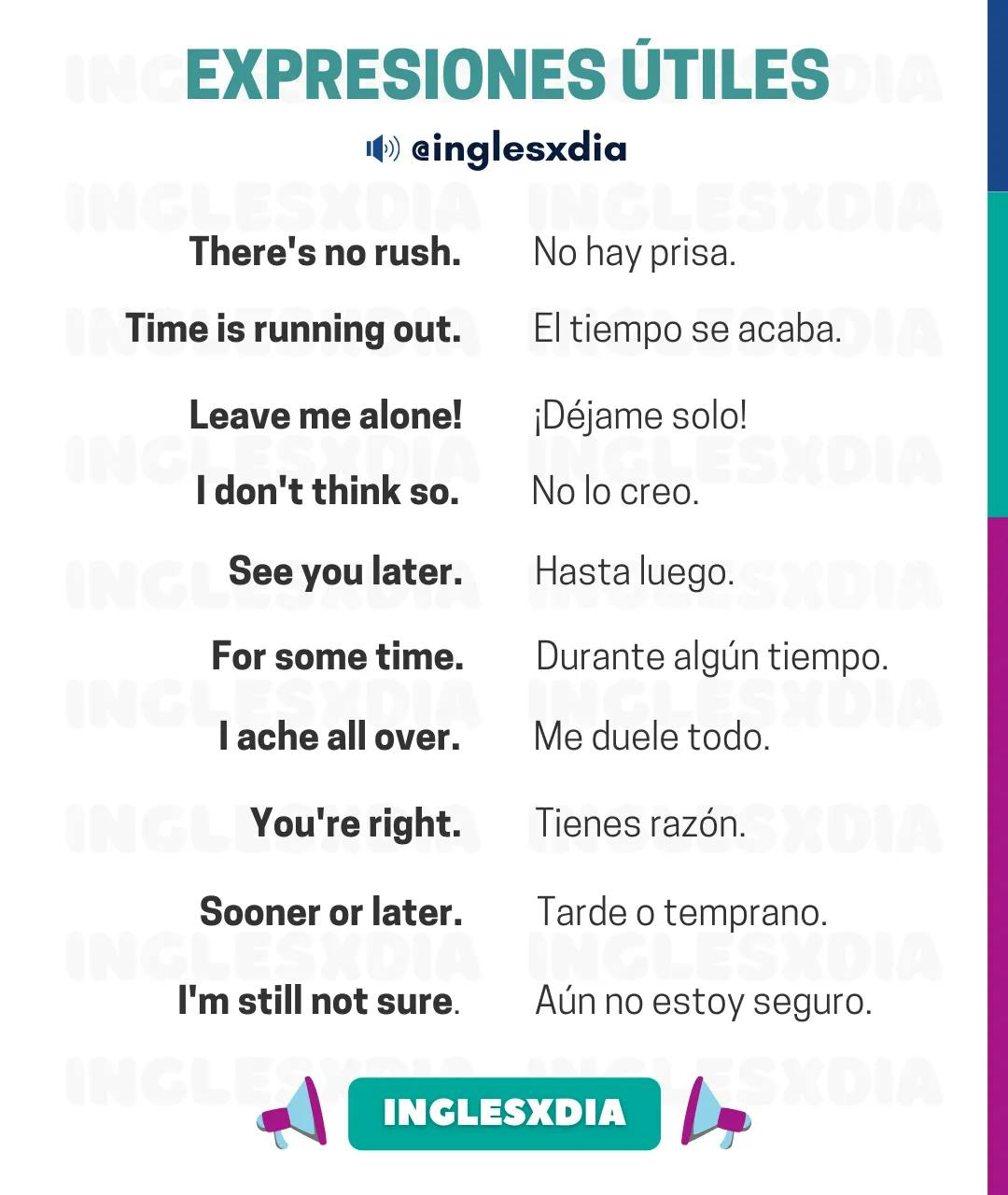 Curso de inglés en línea: frases en inglés y español · See you later, you re right...