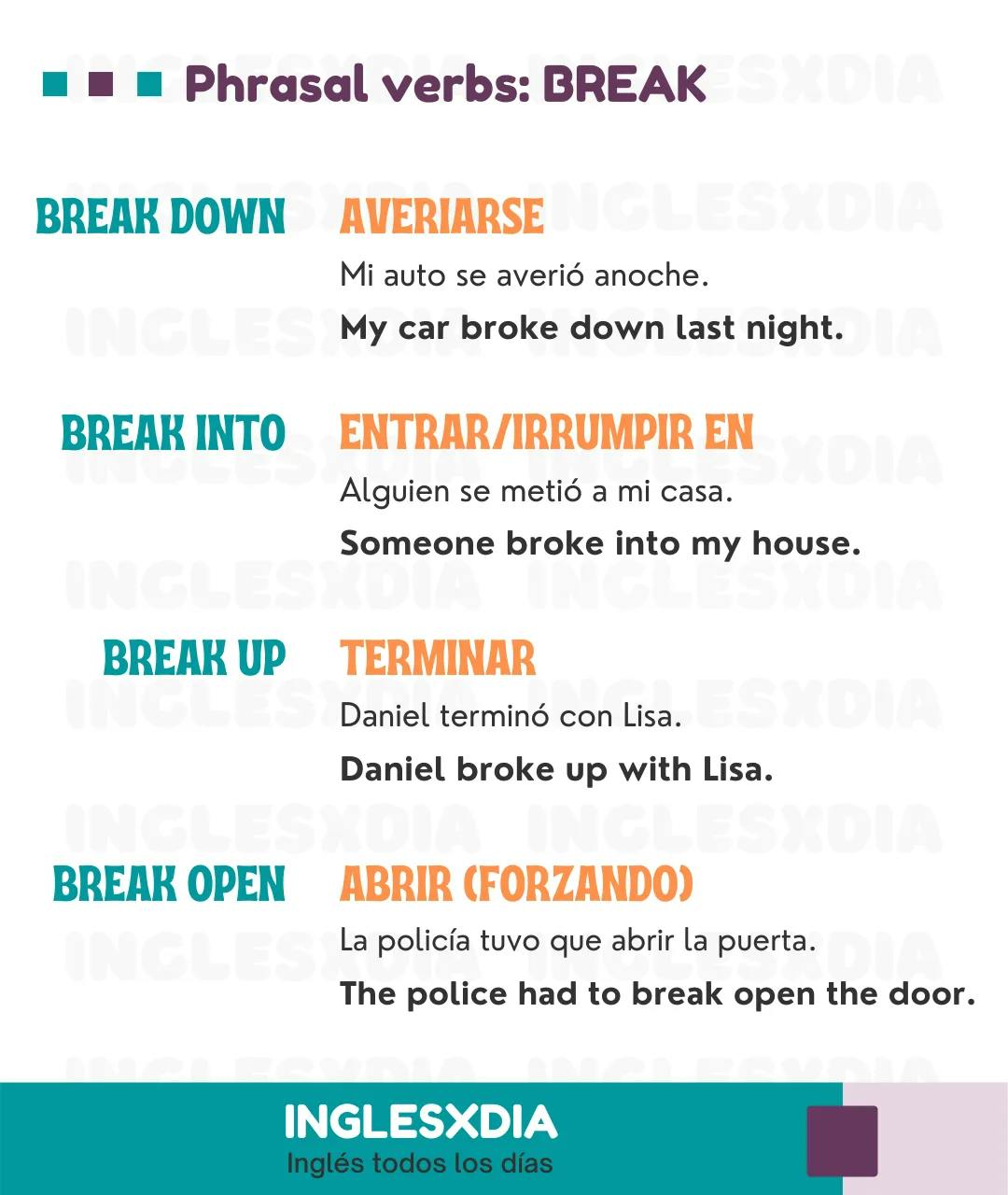 Curso de inglés en línea: phrasal verbs with break