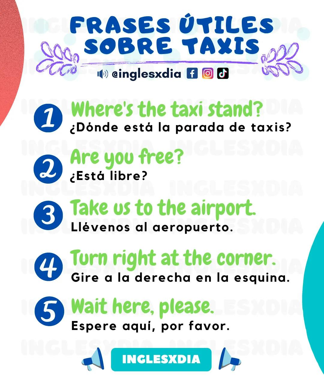 Curso de inglés en línea: frases en inglés para viajar en taxi