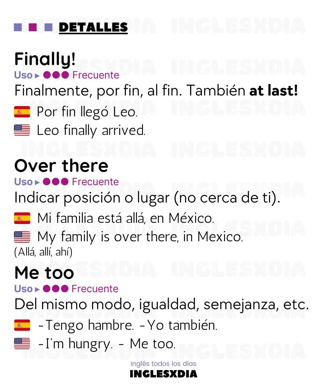Curso de inglés en línea: frases en inglés y español cortas · Finally, waitress...