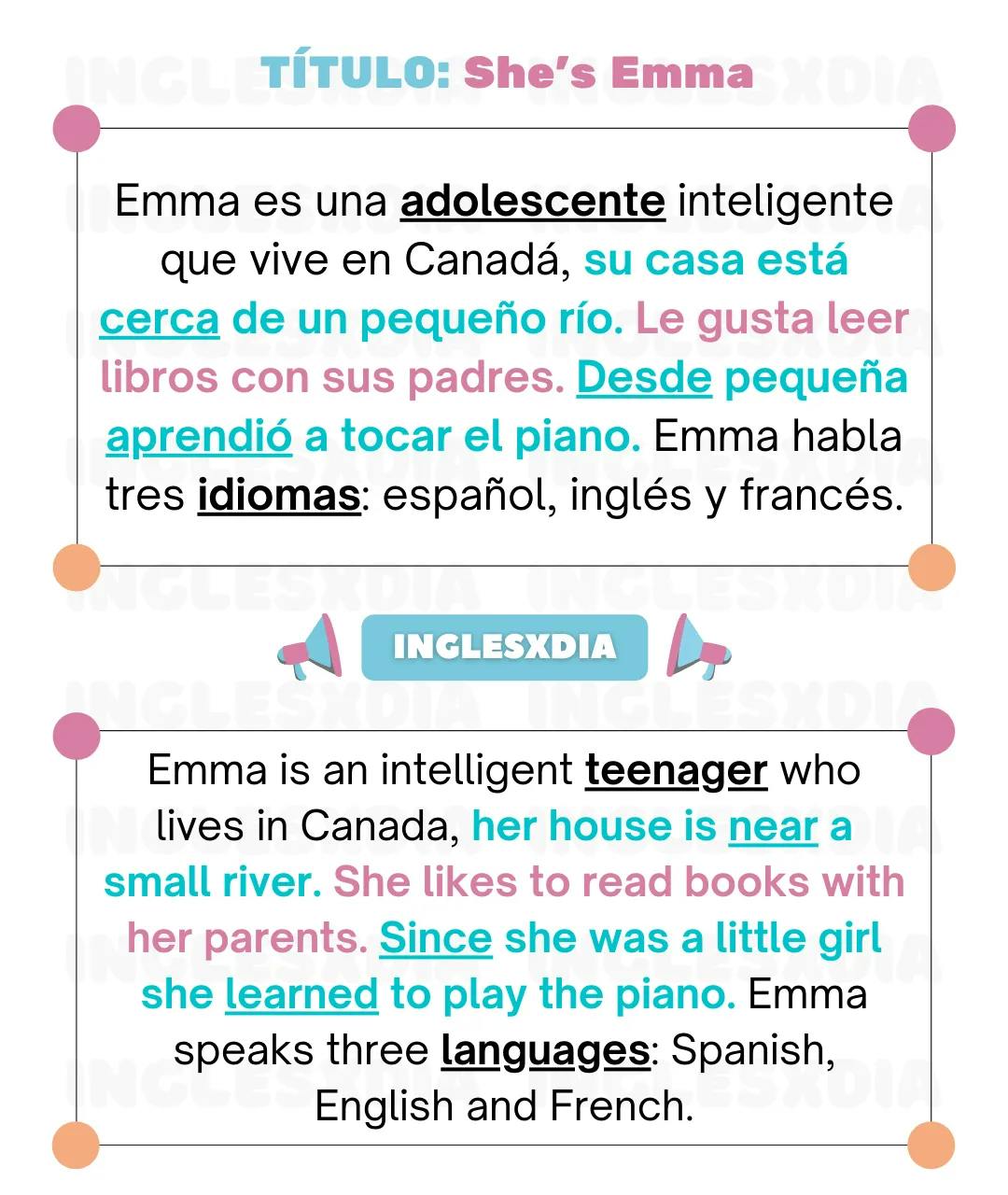 Curso de inglés en línea: Lectura intermedia · She's Emma