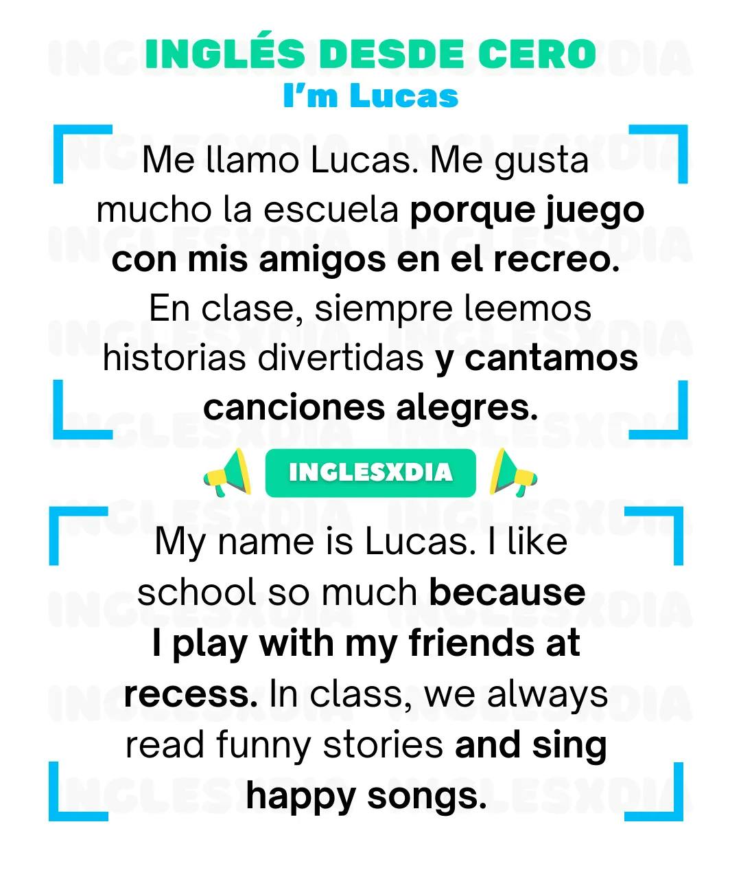 Curso de inglés en línea: Lectura básica · I'm Lucas