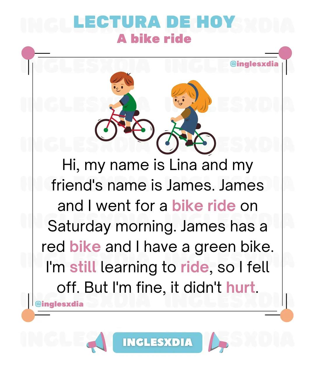 Curso de inglés en línea: Lectura corta · A ride bike
