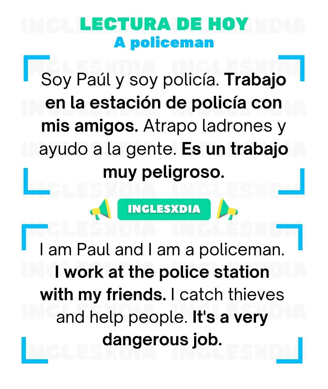 Curso de inglés en línea: Lectura básica · A policeman