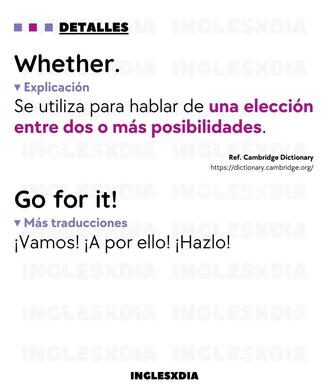 Frases motivadoras en inglés: Go for it! Whether it ends good or  bad, it was an experience.