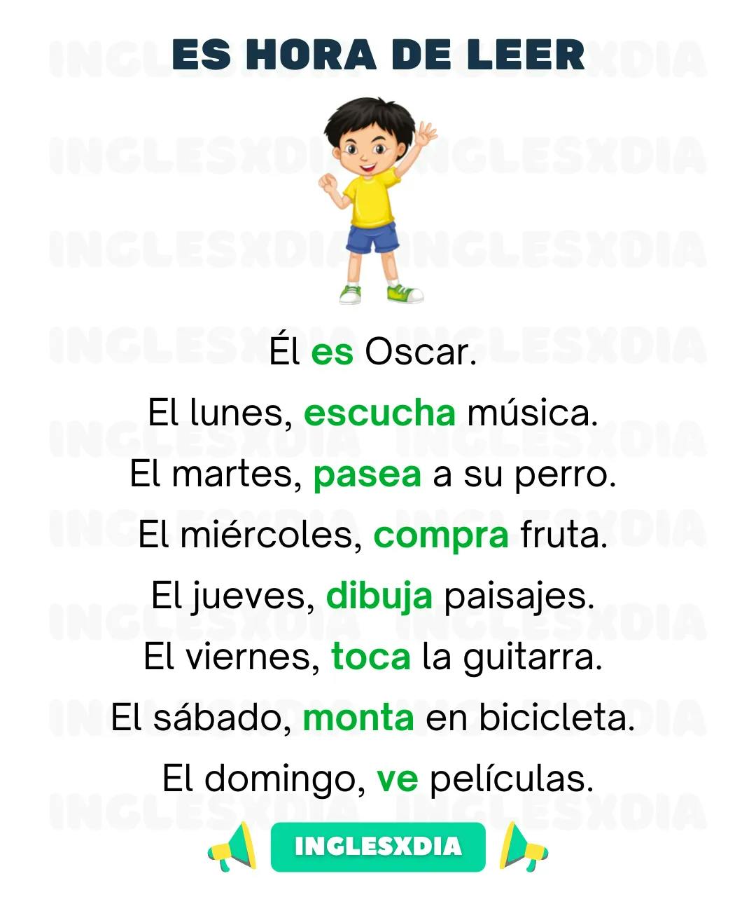 Curso de inglés en línea: Lectura básica · He is Oscar