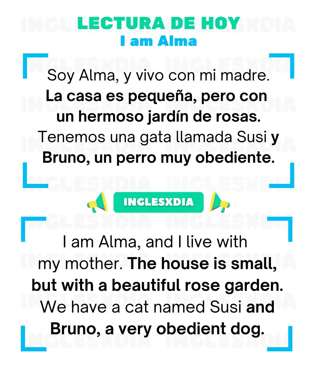 Curso de inglés en línea: Lectura básica · I am Alma