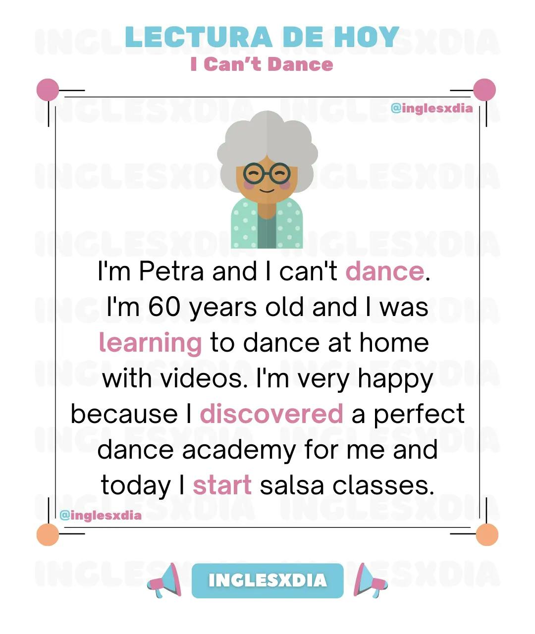 Curso de inglés en línea: Lectura corta · I Can’t Dance