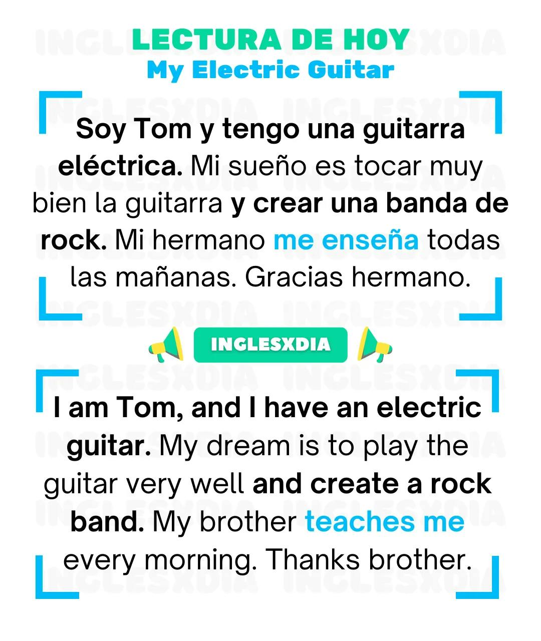 Curso de inglés en línea: Lectura básica · My Electric Guitar