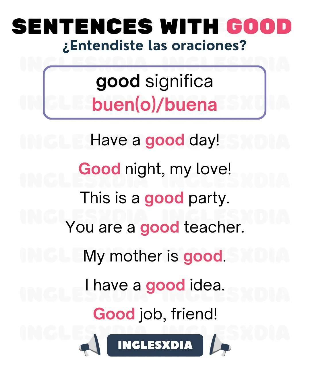 Sentences with Good