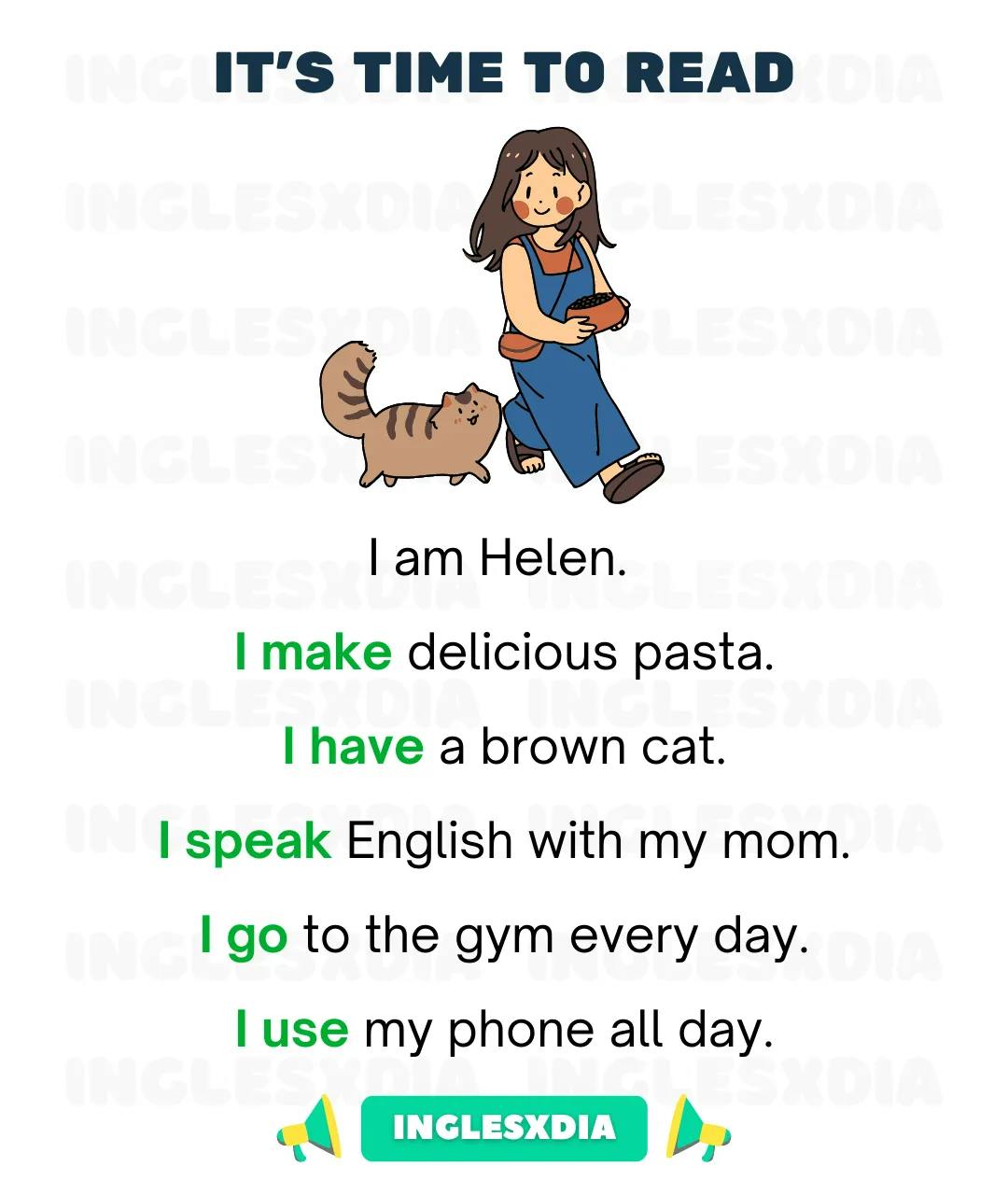 Curso de inglés en línea: Lectura básica ·  Helen's routine