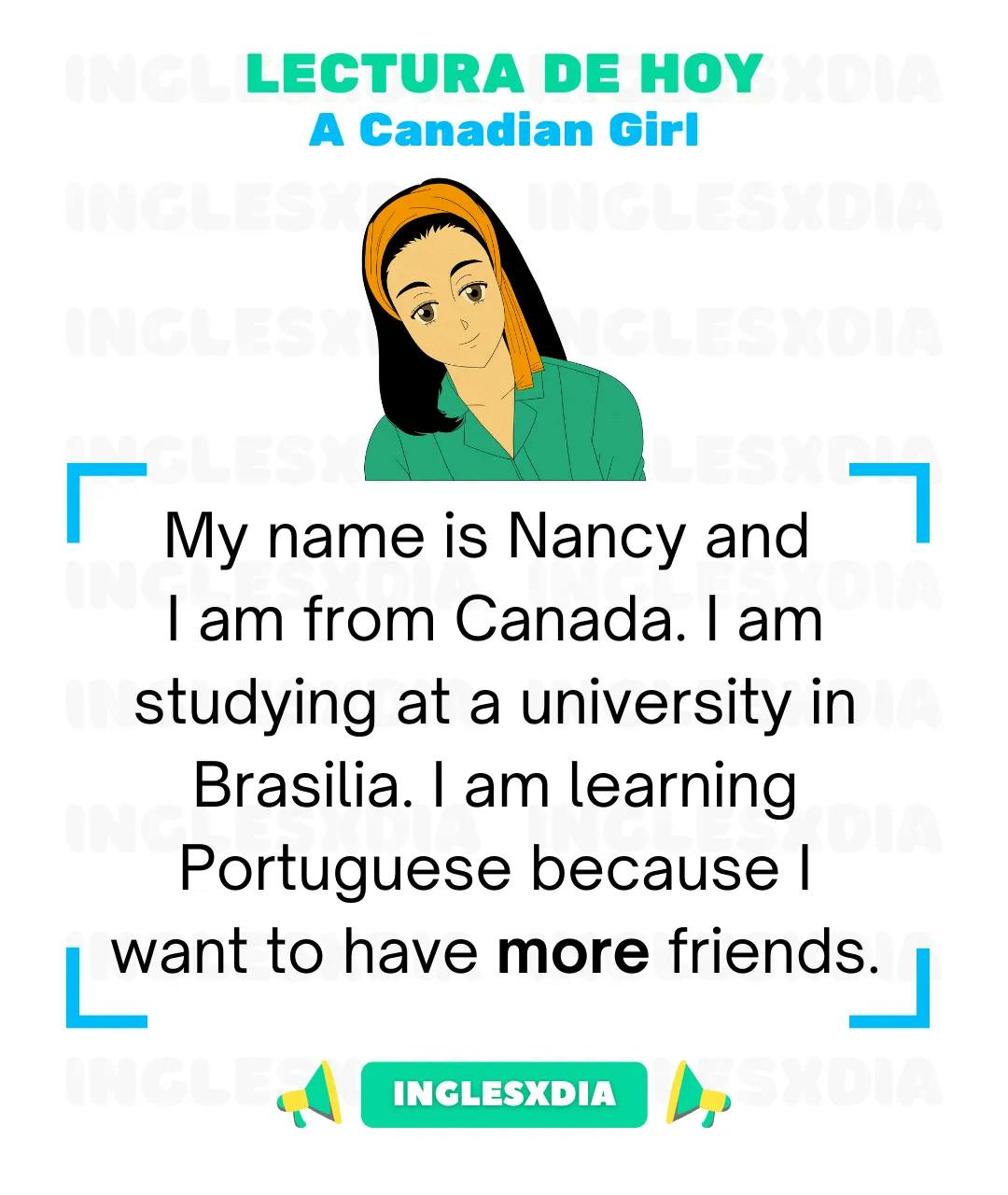 Curso de inglés en línea: Lectura básica · A Canadian Girl