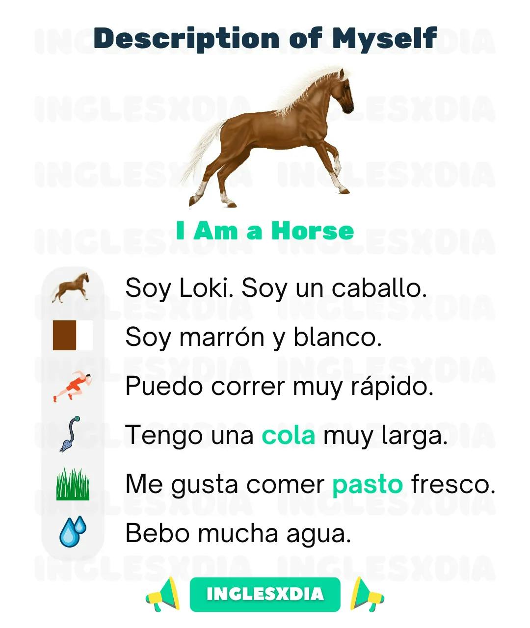 Curso de inglés en línea: Description of Myself · I Am a Horse