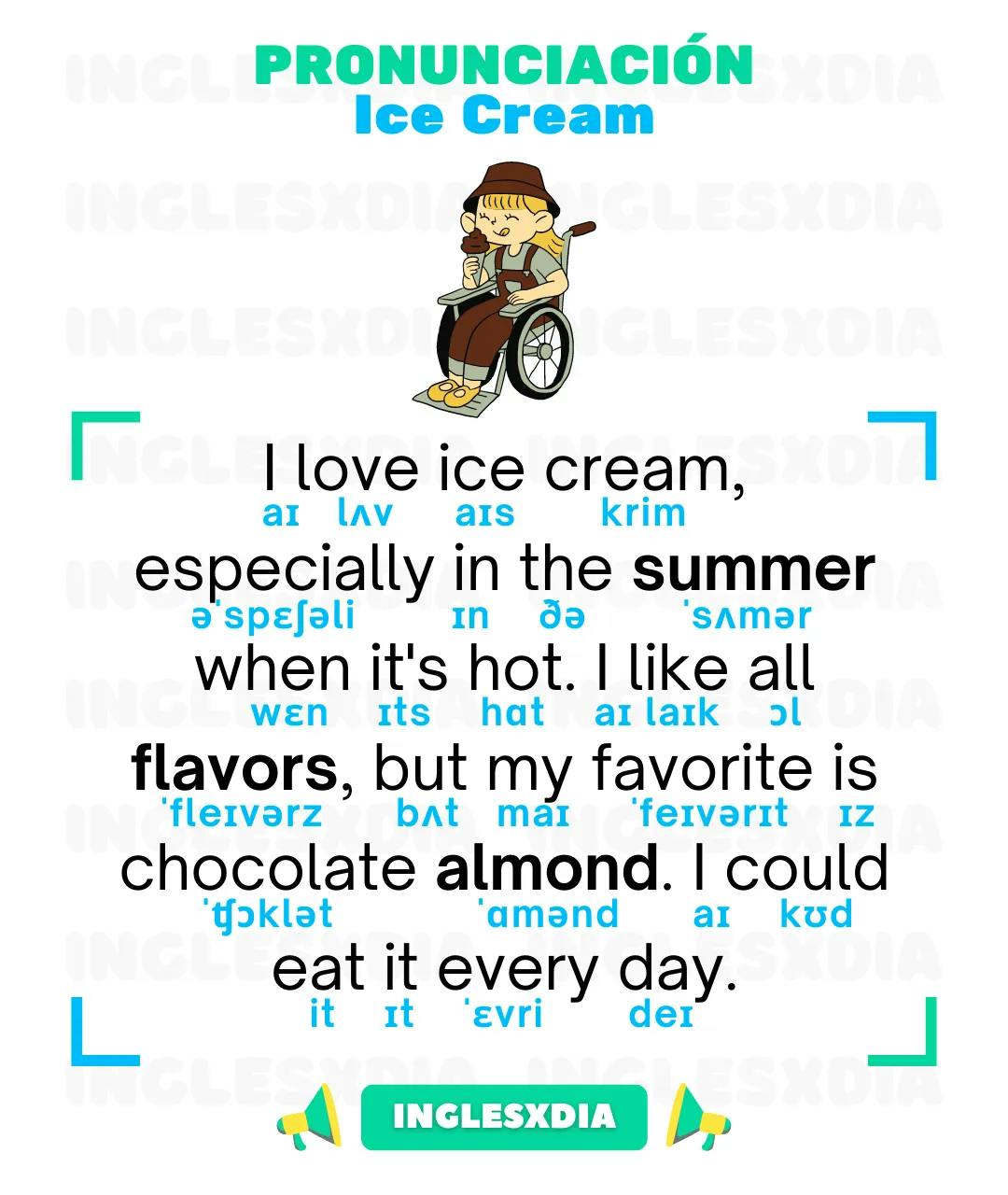 Curso de inglés en línea: Lectura básica · Ice Cream