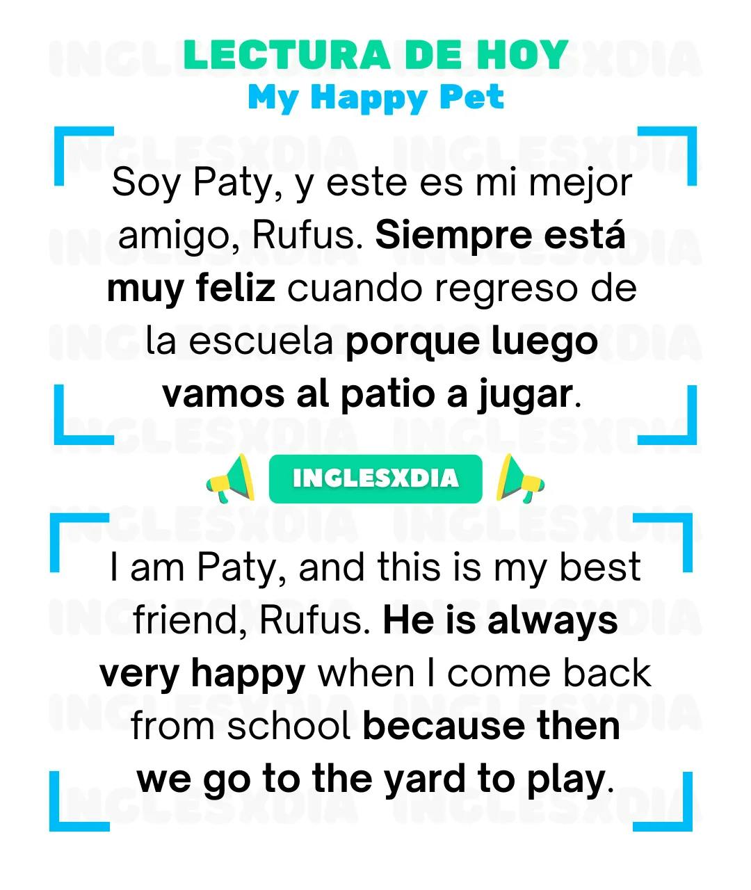 Curso de inglés en línea: Lectura básica · My Happy Pet