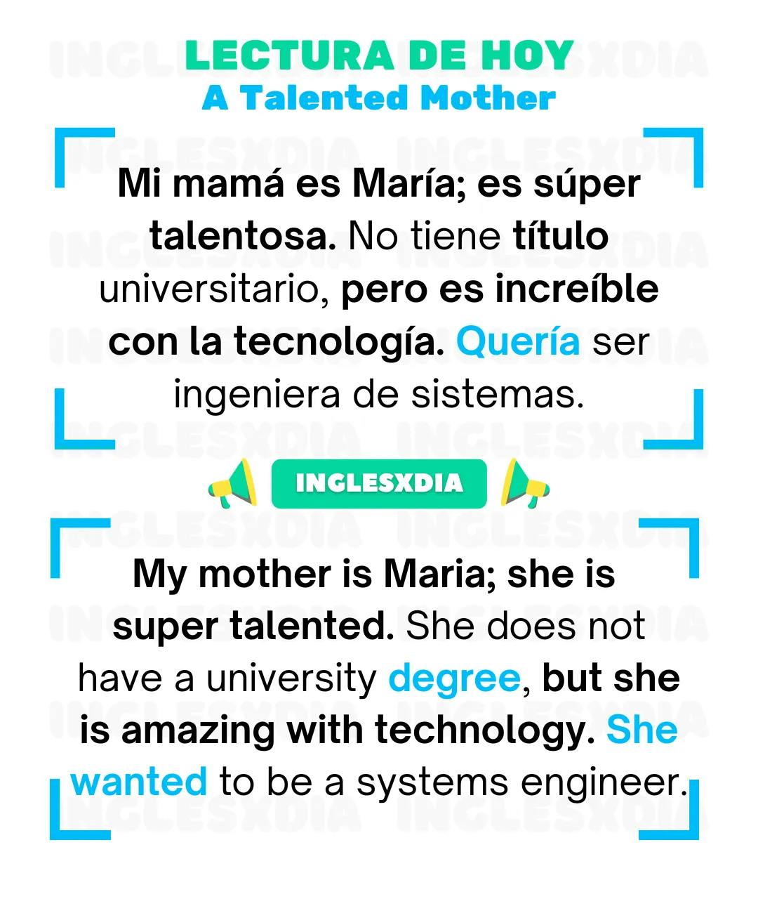 Curso de inglés en línea: Lectura básica · A Talented Mother