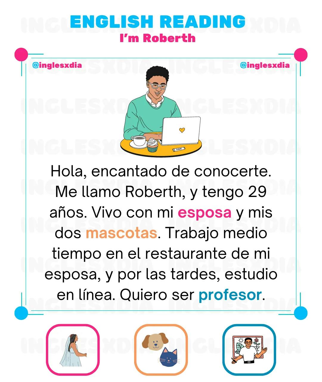 Curso de inglés en línea: Lectura corta · I'm Roberth