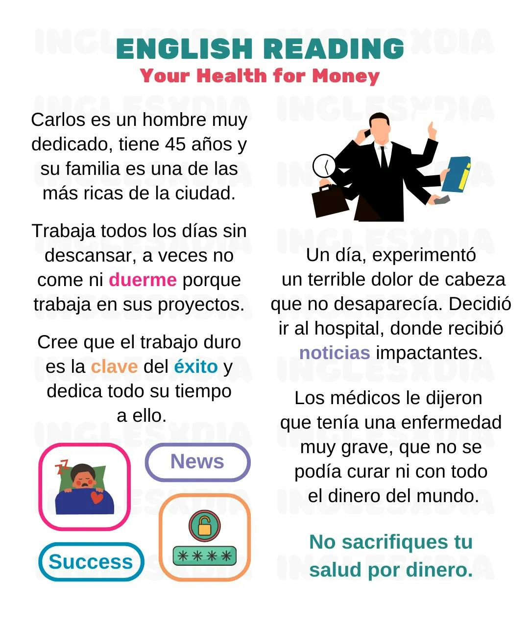 Curso de inglés en línea: Lectura corta · Your Health for Money
