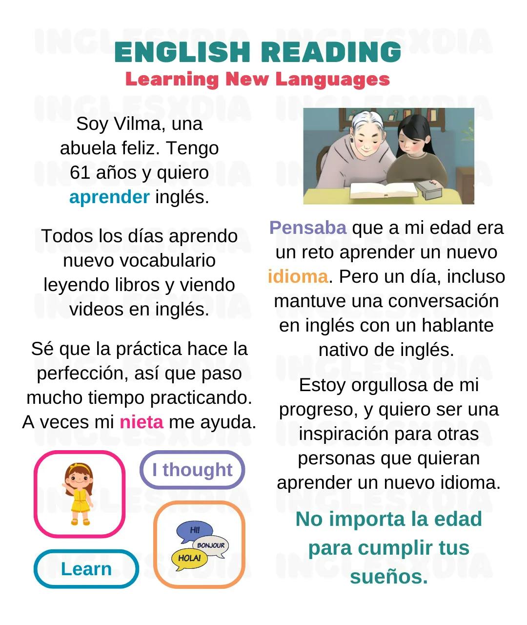 Curso de inglés en línea: Lectura corta ·Learning New Languages