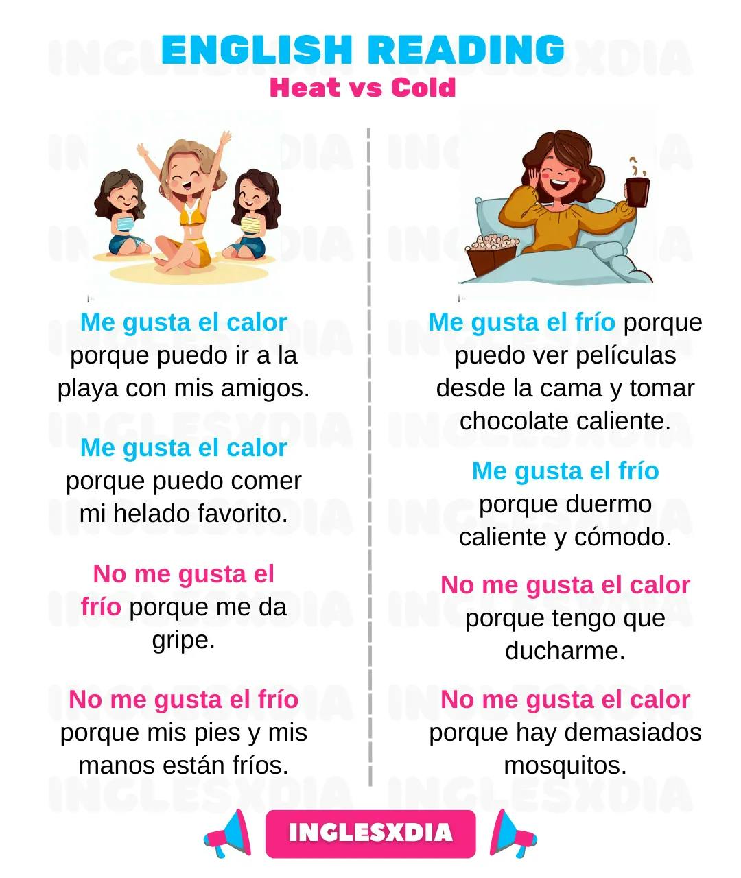 Curso de inglés en línea: Lectura corta · Heat vs Cold