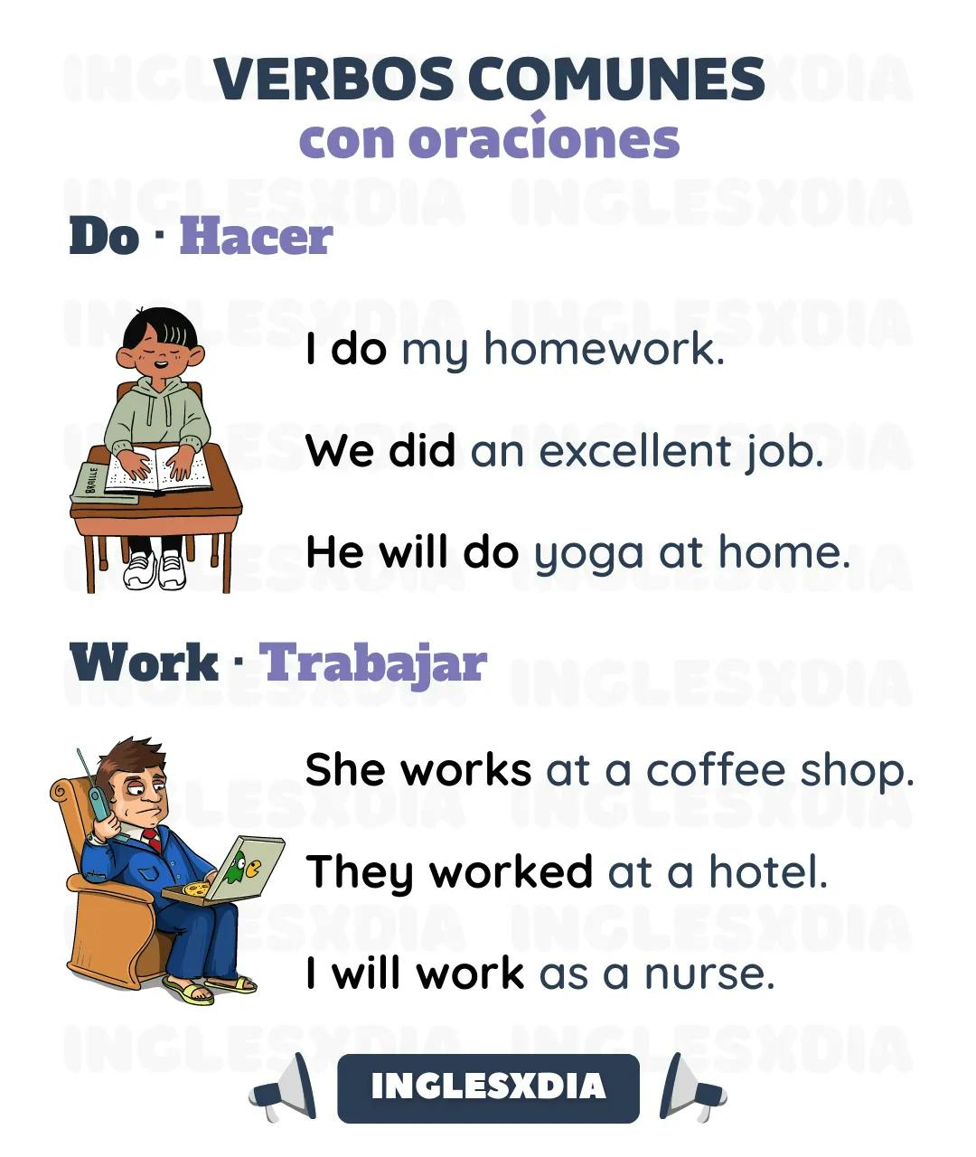 Curso de inglés en línea: conjugación del verbo do y work en inglés