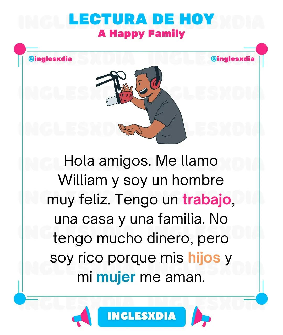 Curso de inglés en línea: Lectura corta · A Happy Family