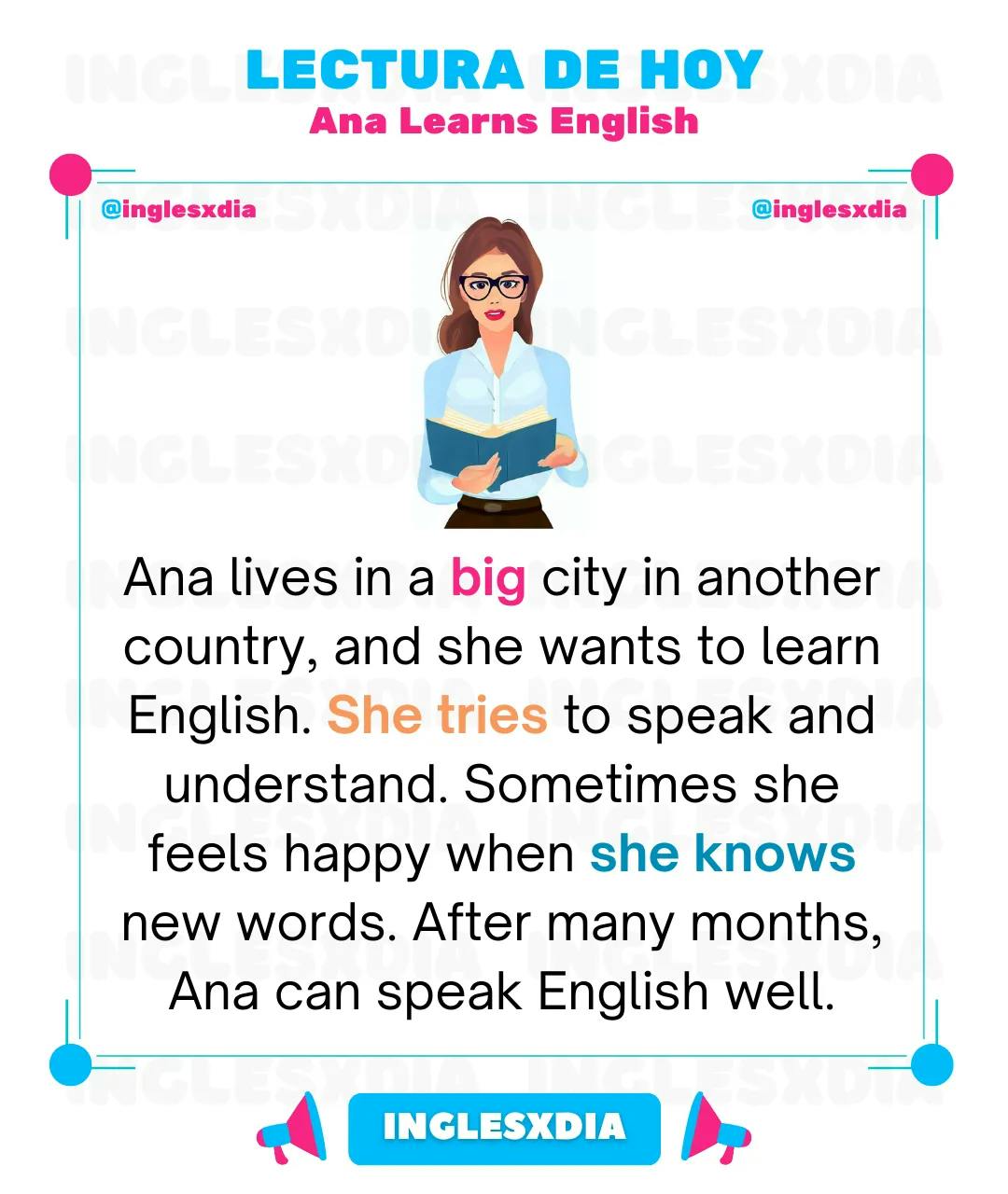 Curso de inglés en línea: Lectura corta · Ana Learns English