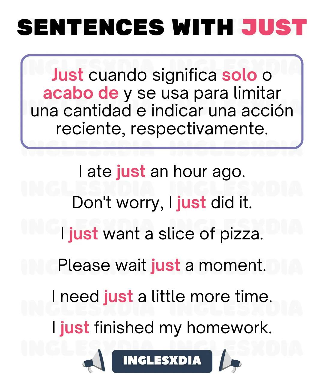 Sentences With Just