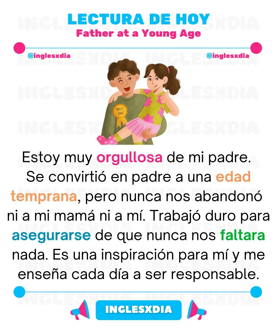 Curso de inglés en línea: Lectura corta · Father at a Young Age