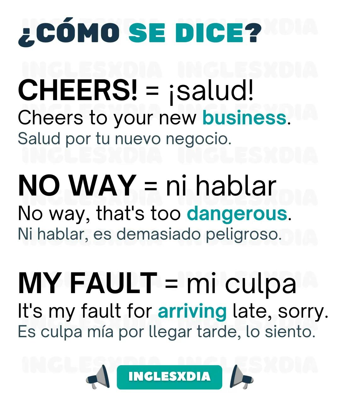 Curso de inglés en línea: frases en inglés y español cortas · Cheers, neither...
