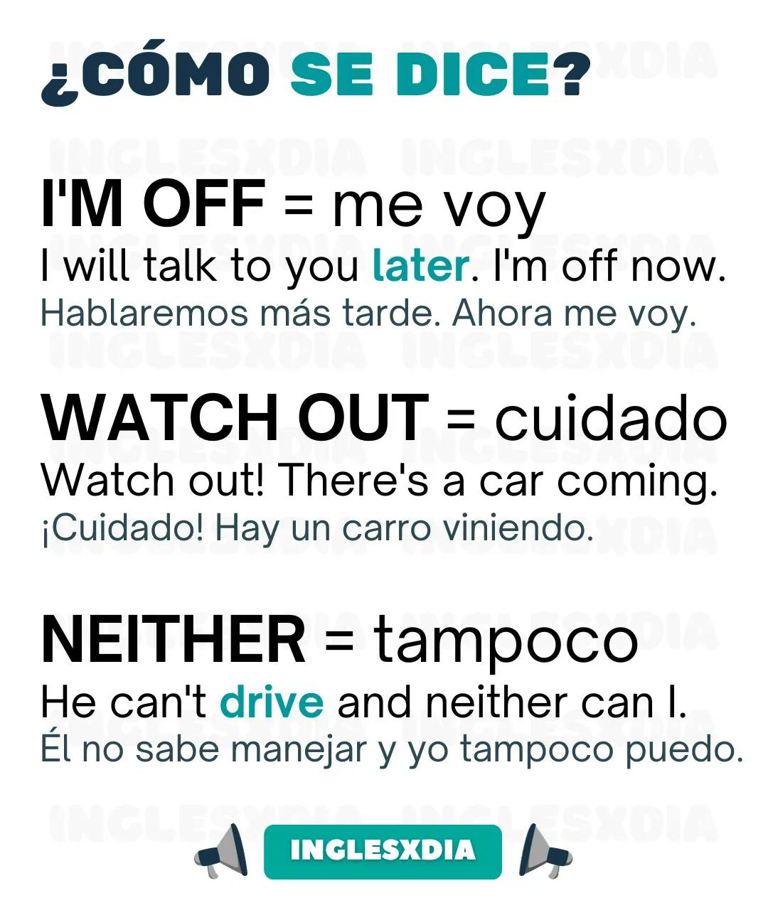 Curso de inglés en línea: frases en inglés y español cortas · Cheers, neither...
