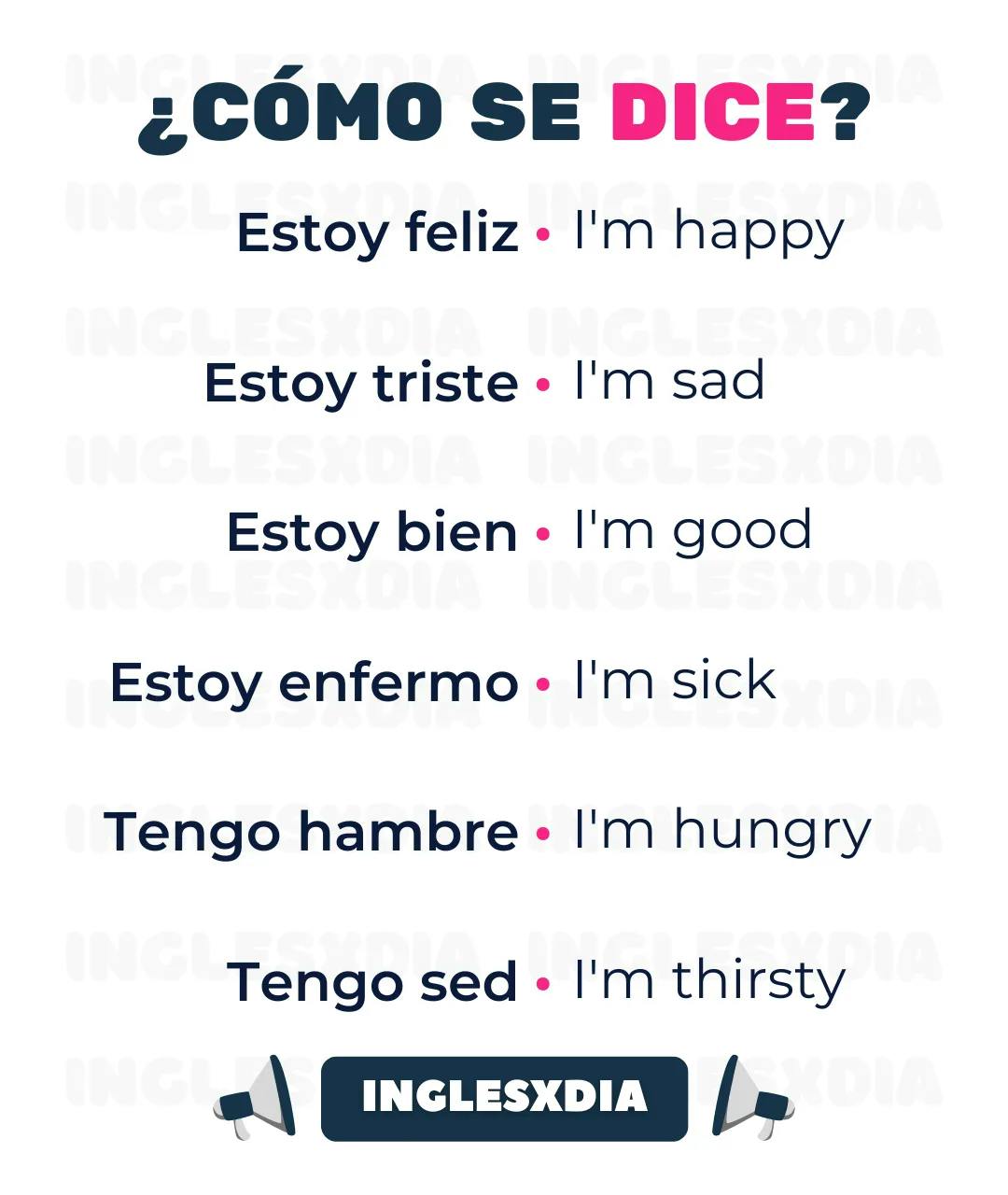 Curso de inglés en línea: frases en inglés y español cortas · I'm happy, I'm sad ...
